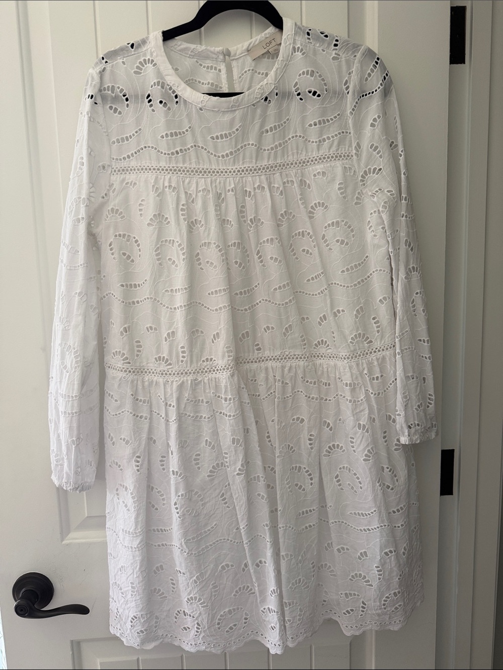 LOFT White Broderie Anglaise Tiered Dress